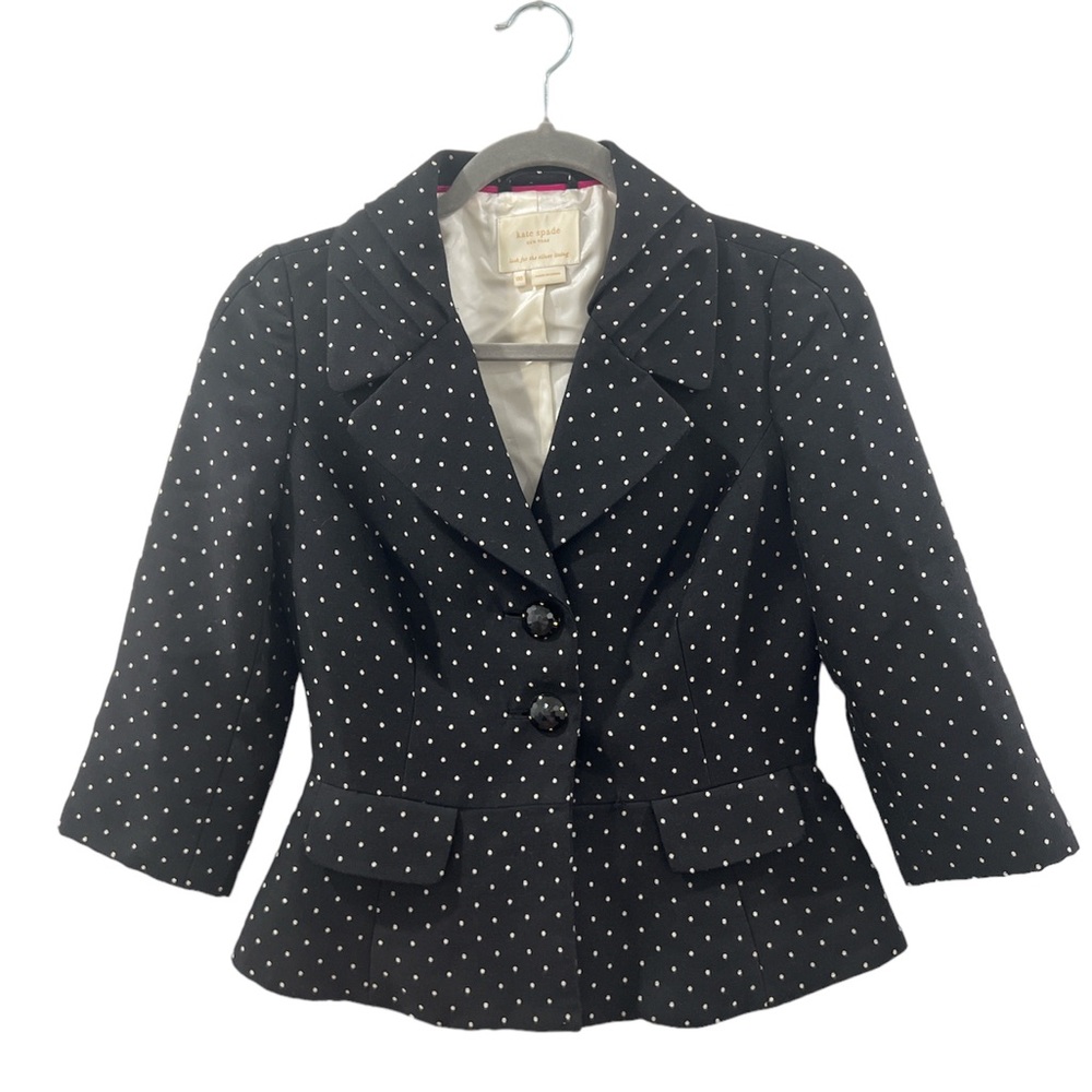 Kate Spade Black Polka Dot Blazer